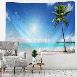 Tapestry Holiday Style Carpet Wall Hanging Sunny Beach Summer Blanket Colorful