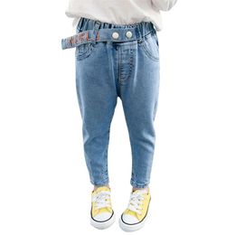 Jeans Girl Letter Embroidery Baby Girl Jeans Kids Casual Style Kid Jeans Toddler Children's Clothing 210412
