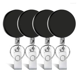 Keychains 4 Pieces Retractable Badge Holder ID Heavy Duty Reel With Keychain Ring Clip For Key Card Enek22