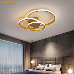 Chandeliers 1/2/3 Rings Aluminium Ultra Thin For Dining Room Kitchen Studyroom Foyer Coffee Hall Bedroom Indoor Simple LED Lamps