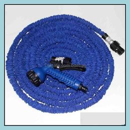 75Ft 100Ft Expandable Magic Flexible Garden Hose Aliumum Conector For Car Water Pipe Plastic Hoses To Watering With Spray Gun Drop Delivery