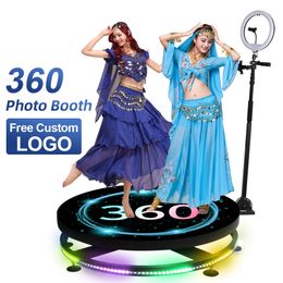 Stage Lighting Photo Booth 360 Degree Video Camera 100cm 2-4 Peeple Automatic Machine Motion Display Stand Rotating for Events Parties