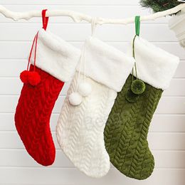 Knitting Wool Christmas Stocking Xmas Tree Stockings Santa Candy Gift Bag Sock Christmas Party Hanging Decorations Socks BH7159 TYJ