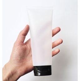 200g Empty Transparent Frosted Soft Refillable Plastic Lotion Tubes Flip Cap Squeeze Cosmetic Packaging Cream Tube