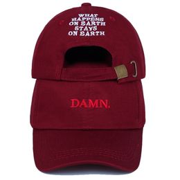 Unisex Spring summer DAMN Hats Embroidered Earth Dad Hat Hip Hop cap Kendrick lamar Rapper hats Baseball Cap wholesale 220727