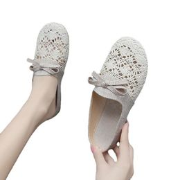 Sandals Summer Versatile Outer Mesh Breathable Non Slip Linen Cotton Baotou Half Slippers Women's SandalsSandals