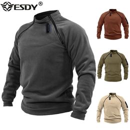 Men's Tactical Outdoor Jacket Hunting Clothes Warm Zipper Fleece Pullover Man Windproof Spring Winter Coat Thermal Underwear 4XL 220813