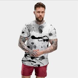 shir t shirt Canada - Men's T-Shirts European And American Men's Graffiti Fashion Casual Digital 3D Printing Slim Round Neck Short-sleeved Top Pullover T-shir