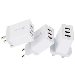 3 USB Charger Quick Charge 3.0 Fast Charging Home Wall Adapter 18W For Xiaomi Samsung QC3.0 Mobile Phone Chargers
