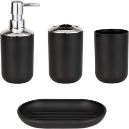 4pcs Luxury Bathroom Accessories Plastic Toothbrush Holder Cup Soap Dispenser Dish Toilet Holder Pump Bottle Cup Bathroom Set 220624