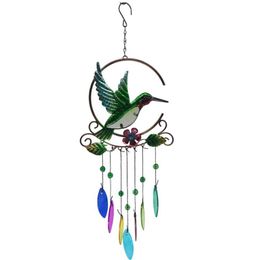 Decorative Objects & Figurines Handmade Hummingbird Wind Chimes Yard Garden Beauty Bird Design Large Hanging Pendant Outdoor Ornament Vintag