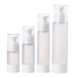 15ml 30ml 50ml 100ml AS Forst Plastic Vacuum Pump Refillable Bottle Cosmetic Packaging Essence Lotion Spray Airless Bottle perfume Toner Container