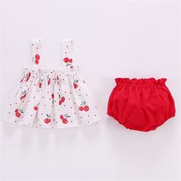 Lawadka Summer Thin born Baby Clothes For Girls Set Print Mini Dress And PP Shorts 2Pcs Set Infant Baby Clothing Outfit 220425