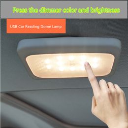 Touch LED Night Light Car Roof Lighting Ceiling Magnet Lamp Automobile Interior Reading Light Rechargeable USB Charging