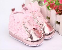 First Walkers Baby Shoes Girls Toddler Soft Sole With Rose Flowers Children Kids Infant Lace Cute