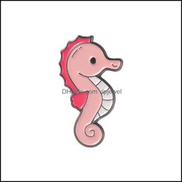 Pins Brooches Jewellery Octopus Starfish Sea Horse Brooch Pin Ocean Series Shark Ray Animals Clothes Badges Unisex Cartoon Alloy Lapel Pins C