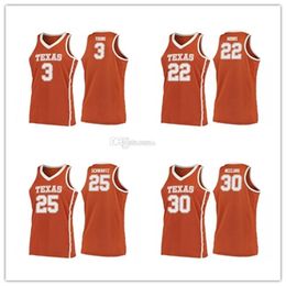 Nikivip Texas Longhorns College #22 Isaiah Hobbs Basketball Jersey #25 Joe Schwartz #3 Jacob Young #30 Ryan McClurg Stitched Custom Number name