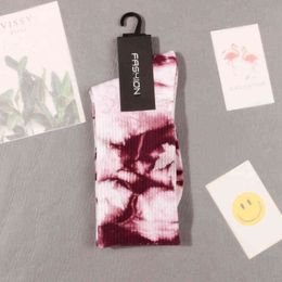 2022 New Men's and Women's Long Tube Tie-dye Maple Leaf Basketball Socks Couple High Tube Tie-dye Sockb 10b