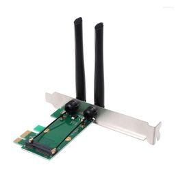 Computer Cables & Connectors Wireless Network Card WiFi Mini PCI-E Express To Adapter 2 Antenna External PC Tablet Laptop Phone Socket