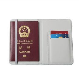 DIY Sublimation PU Leather Passport Holder White Blank Bank Card & Business Card Cover Outdoor Portable Travel Wallet B6