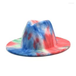 Wide Brim Hats Dyeing Tend Trilby Fedora Hat Women And Men Brand Design Outdoor Travel Wool Felt Top Jazz Panama Elob22