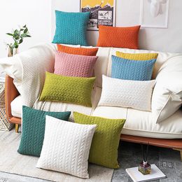 Cushion/Decorative Pillow Solid Color Dutch Velvet Cushion Cover Three-dimensional Embossed Wave Pattern Pillowcase Sofa Decoration Waist Co