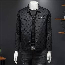 2022 autumn new men's jacket slim fit Lapel print European Station Youth jacket trendy coat