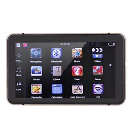 7" HD Touch Screen Portable Car GPS Navigation 128MB RAM 4GB FM Video Play Champagne Gold Car Navigator with Bluetooth Free Map