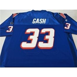 Mit 3740SirRare 1990 Game Worn #33 Sam Gash RETRO Jersey BLUE With Team Men College Jersey Size S-4XL or custom any name or number jersey