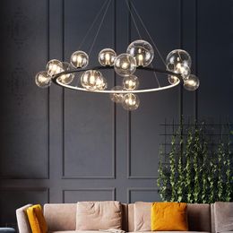 Pendant Lamps Modern LED Novelty Glass Bubble Chandelier Dining Room Lamp Living Lighting Nordic Restaurant Hanging LightsPendant