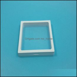 108*108*18Mm Clear Pet Membrane Box Stand Holder Floating Display Case Earring Gems Ring Jewellery Suspension Packaging Drop Delivery 2021 Pac