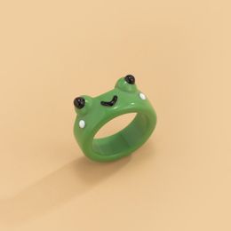Acrylic Frog Ring Chick Resin Rings For Women Girls Simple Animal Aesthetic Jewellery Friendship Greative Party Travel Gifts 220719