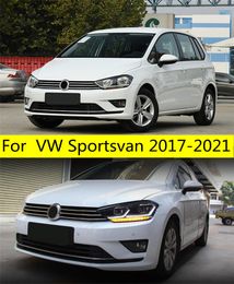 Headlights Daytime Running Lights For VW Sportsvan LED Headlight 17-21 High Beam Angel Eye Turn Signal Lamp