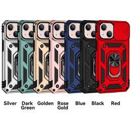 For iPhone 13 Armor Holder Phone Cases Apple 12 Mini 11 Pro Max XR X 6 7 8 Plus SE Samsung Shockproof Bracket Push Window Protection Cellphone Case