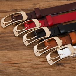 Belts Pin Buckle Designer Women High Quality Pure Cowhide Joker Korean Style Jeans Fine Leather Belt For Vintage Ladies