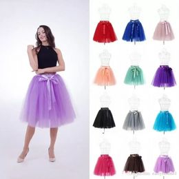 Women Tutu Skirts Vinatge Tulle Knee Length Wedding Dresses Petticoat Underskirts Real Pictures Bridesmaid Shirt Wear CPA1002 B0523