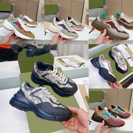 Rhyton Casual Shoes Designer Sneakers Vintage Daddy Sneaker Brand Lady Runner Trainers Chaussures Multicolor Platform Shoes