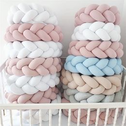 1M2M3M4M Baby Bed Bumper for born Boys Girls Crib Bumper Knot Braid Pillow Bumper tour de lit bebe 220531