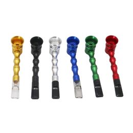 Latest Cool Colourful Aluminium Alloy Mini Pipes Dry Herb Tobacco Philtre Cigarette Smoking Holder Portable Removable Innovative Design Handpipes Holder