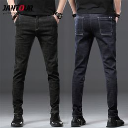 Jantour Brand Arrivals Jeans Men Quality Casual Male Denim Pants Straight Slim Fit Dark Blue Men's Trousers Yong Man 201128