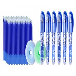 50pcslot Erasable Gel Pen Refills 05mm Office School Erasable Pen Washable Handle Colored Erasable Ink Pens Writing Stationery 220714
