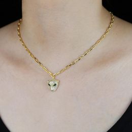 Chains Leopard Head With Green Cz Necklace For Women Men 45cm Link Gold Colour Chain Hip Hop Style Pendant Jewellery Paved ZirconiaChains