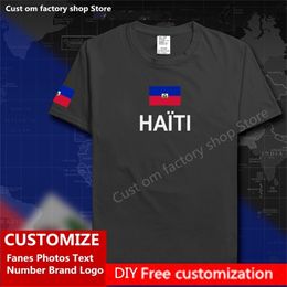 Haiti T shirt Custom Jersey Fans DIY Name Number Brand Tshirt High Street Fashion Hip Hop Loose Casual T shirt 220616gx