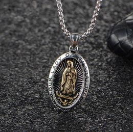 Pendant Necklaces Classic Punk Catholic Virgin Mary Men Religious Style Amulet JewelryPendant