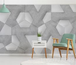 3D three-dimensional European style fresh and simple geometric figure living room bedroom sofa background wall mural wallpaper