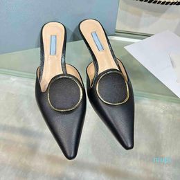 Sandals Hot-Sale For Sandals Women Stiletto Leather Shoes Summer Sandal Heel Heels Slippers Shoe Fenty Slides Slippers 9969