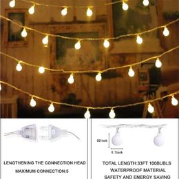 10m LED String lights 220V EU Plug 3 Lighting Mode Christmas Garland Festoon led Fairy Lights Year Decorations for Home Room 201201