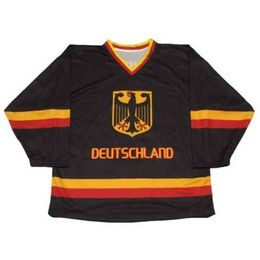 CeUf 29 Leon Draisaitl Team Germany Deutschland Hockey Jersey Embroidery Stitched Customize any number and name Jerseys