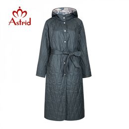 Astrid Spring Warm Thin Cotton Jacket Abbigliamento lungo sciolto donna plus size cappotti lunghi con cintura cappotto donna ZM9428 201026
