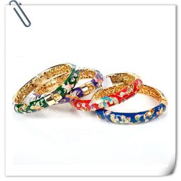 Bangle Cloisonne Bracelet Female National Wind 18KGP With Retro Fashion Accessories Jewellery For 1pcsBangle